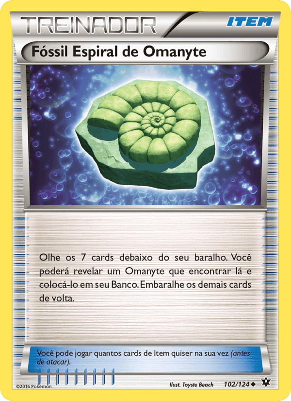 Fóssil Espiral de Omanyte, carta 102 de Fusão de Destinos