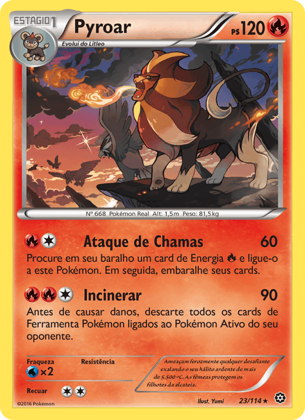 Pyroar, card 23 from Cerco de Vapor