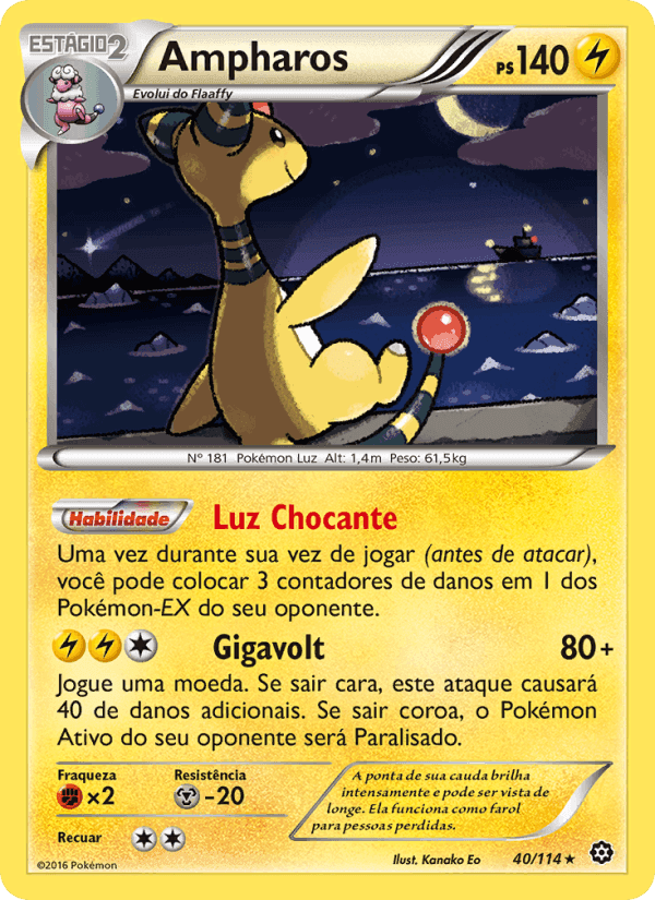 Ampharos, card 40 from Cerco de Vapor