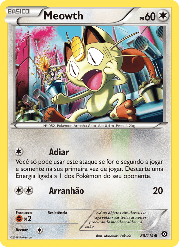 Meowth, card 88 from Cerco de Vapor
