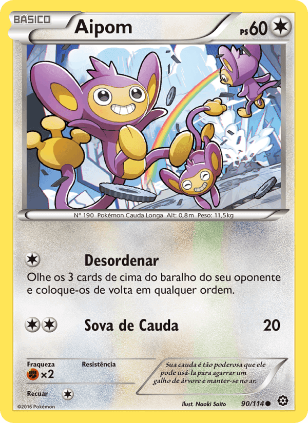 Aipom, card 90 from Cerco de Vapor