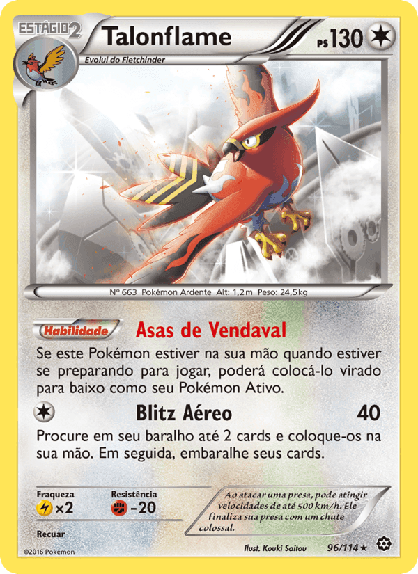 Talonflame, card 96 from Cerco de Vapor