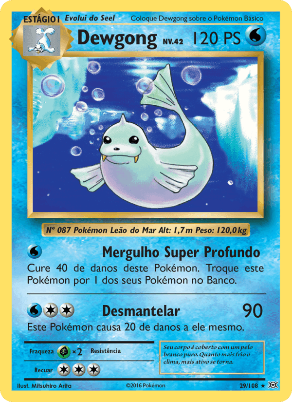 Dewgong, carta 29 de Evoluções