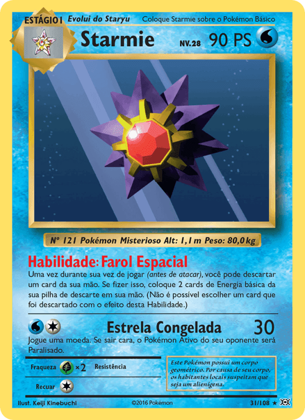 Starmie, card 31 from Evoluções