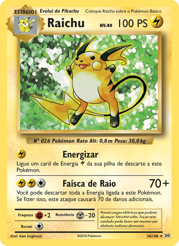 Raichu, carta 36 de Evoluções