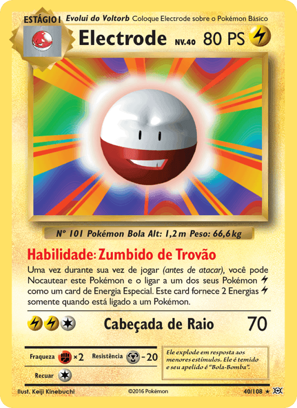 Electrode, carta 40 de Evoluções