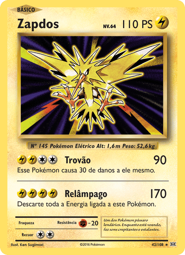 Zapdos, card 42 from Evoluções
