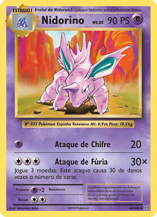 Nidorino, carta 44 di Evoluções