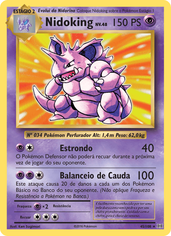 Nidoking, carta 45 de Evoluções