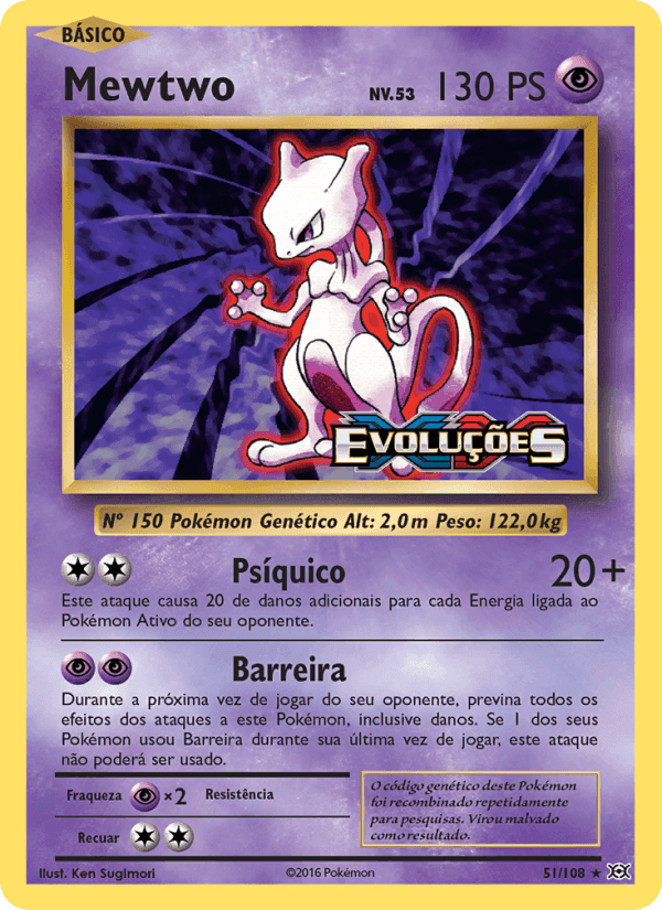 Mewtwo, carta 51 di Evoluções