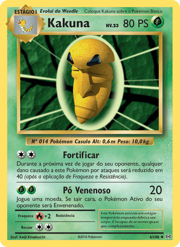 Kakuna, carta 6 de Evoluções