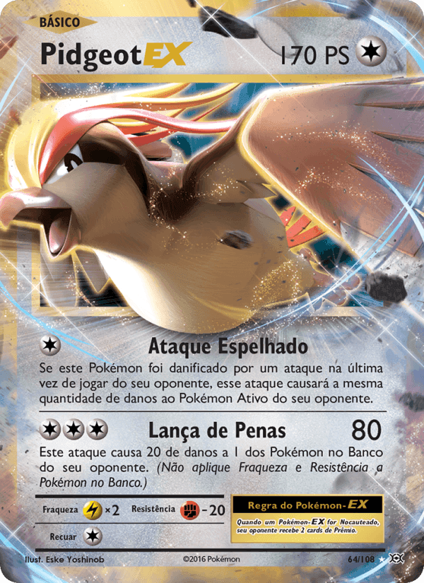 Pidgeot EX, carta 64 di Evoluções