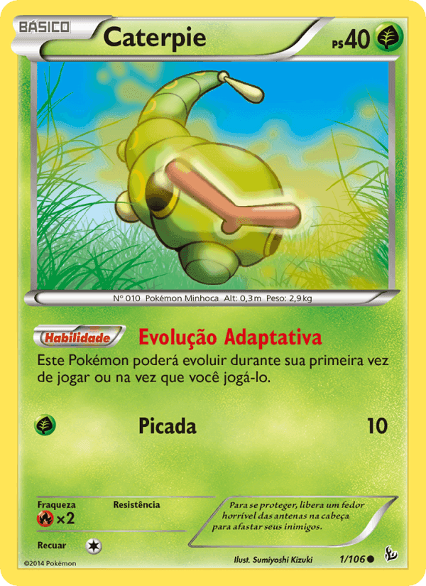 Caterpie, carta 1 di Flash de Fogo