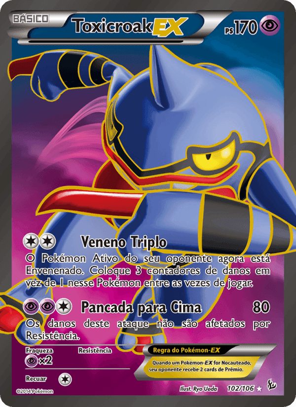 Toxicroak EX, carta 102 de Flash de Fogo