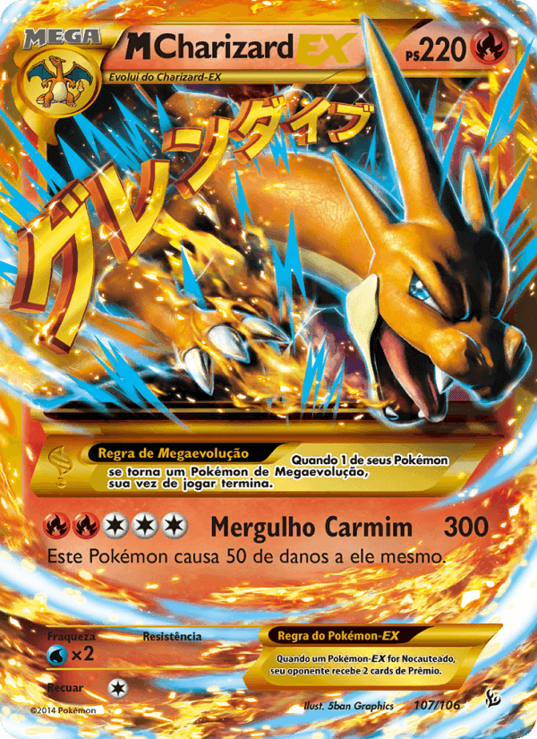 M-Charizard EX, carta 107 de Flash de Fogo