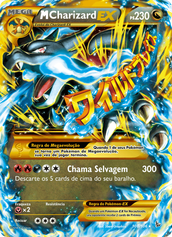 M-Charizard EX, card 108 from Flash de Fogo