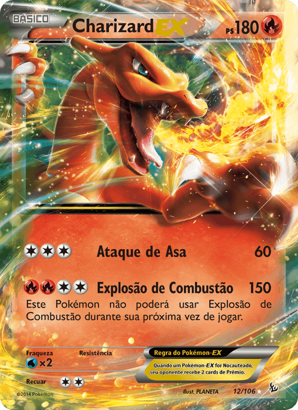 Charizard EX, carta 12 di Flash de Fogo