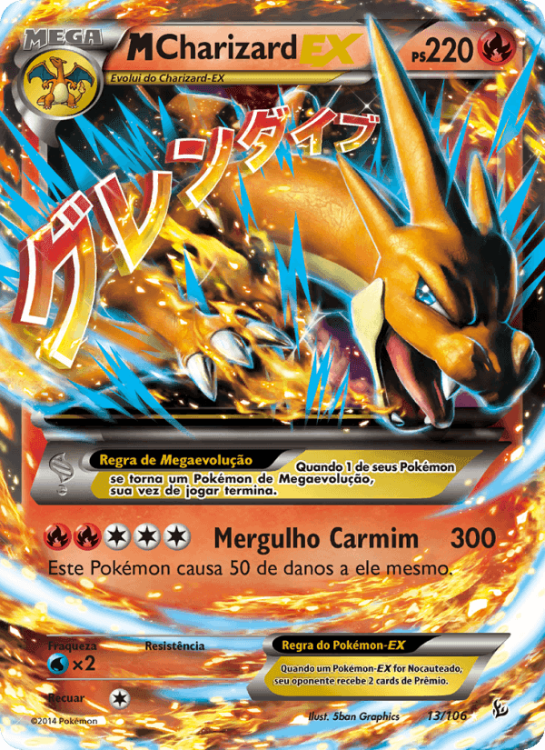 M-Charizard EX, card 13 from Flash de Fogo
