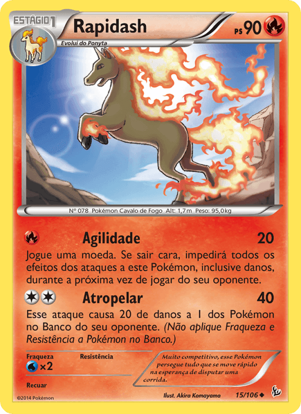 Rapidash, carta 15 di Flash de Fogo