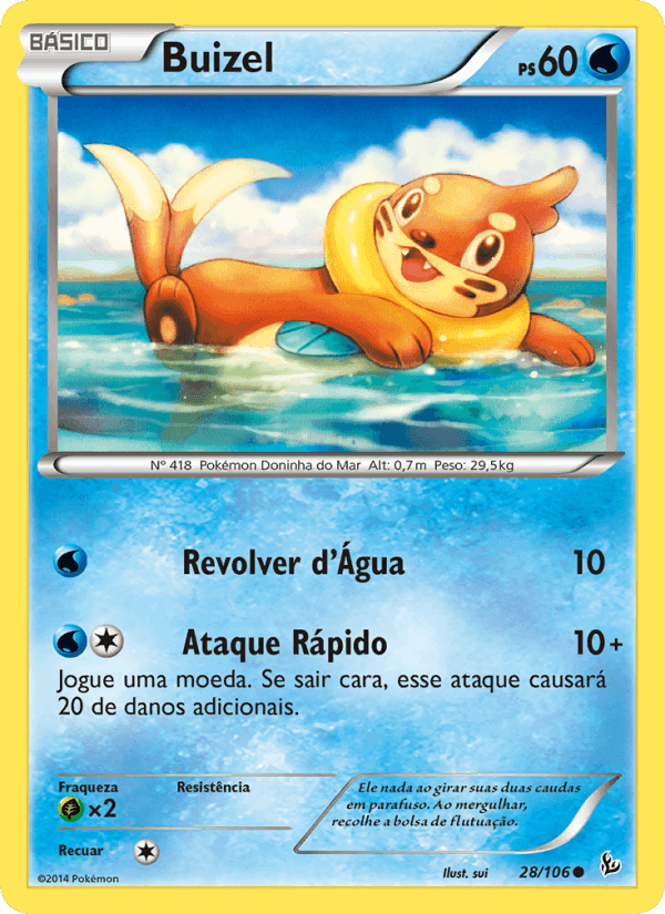 Buizel, carta 28 di Flash de Fogo
