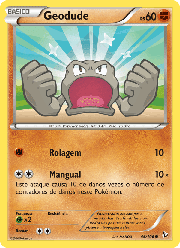 Geodude, carta 45 di Flash de Fogo
