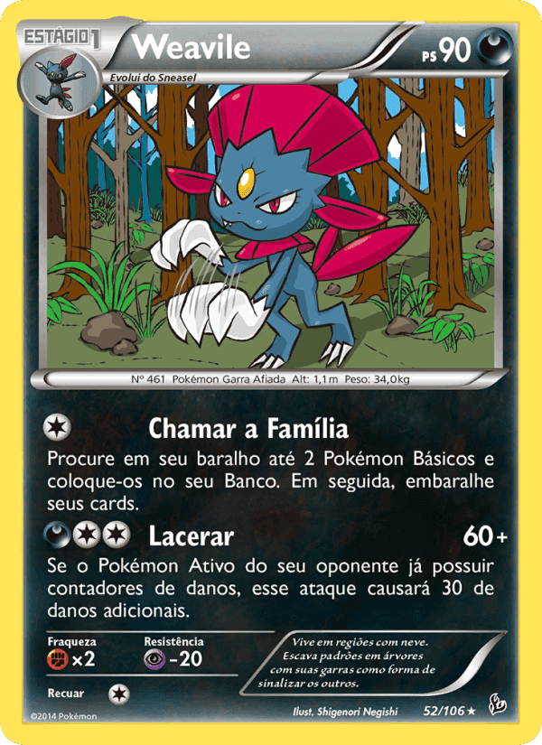 Weavile, carta 52 de Flash de Fogo