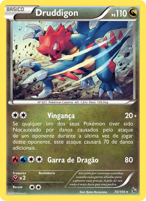Druddigon, carta 70 di Flash de Fogo