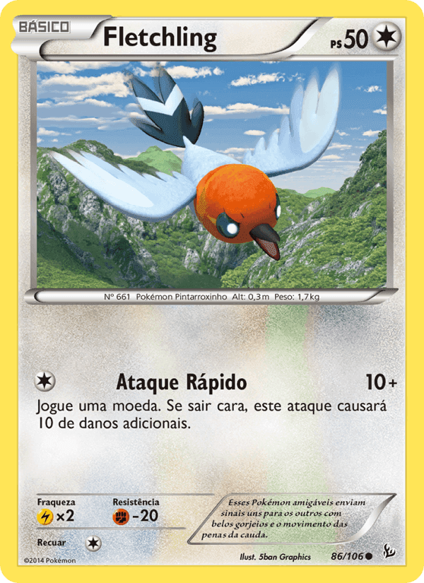 Fletchling, card 86 from Flash de Fogo
