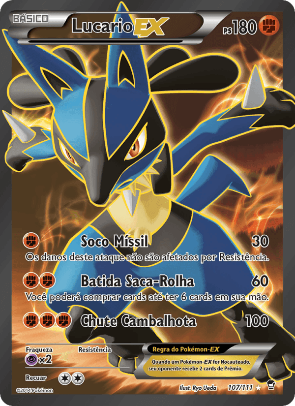 Lucario EX, carta 107 di Punhos Furiosos