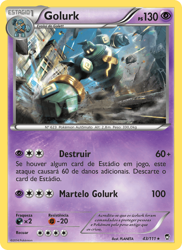 Golurk, carta 43 de Punhos Furiosos