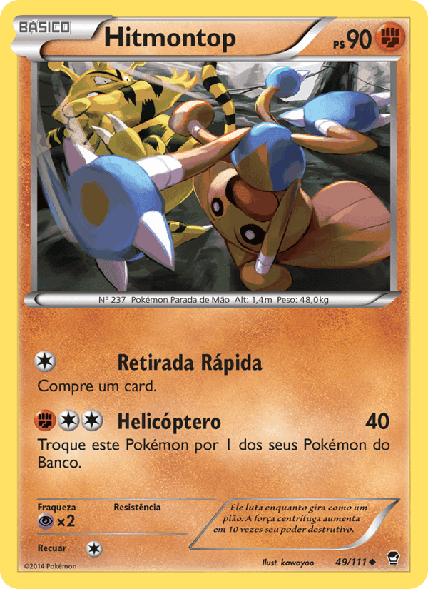 Hitmontop, carta 49 di Punhos Furiosos