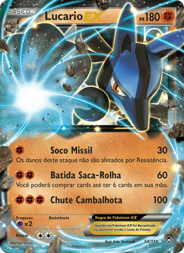 Lucario EX, carta 54 de Punhos Furiosos