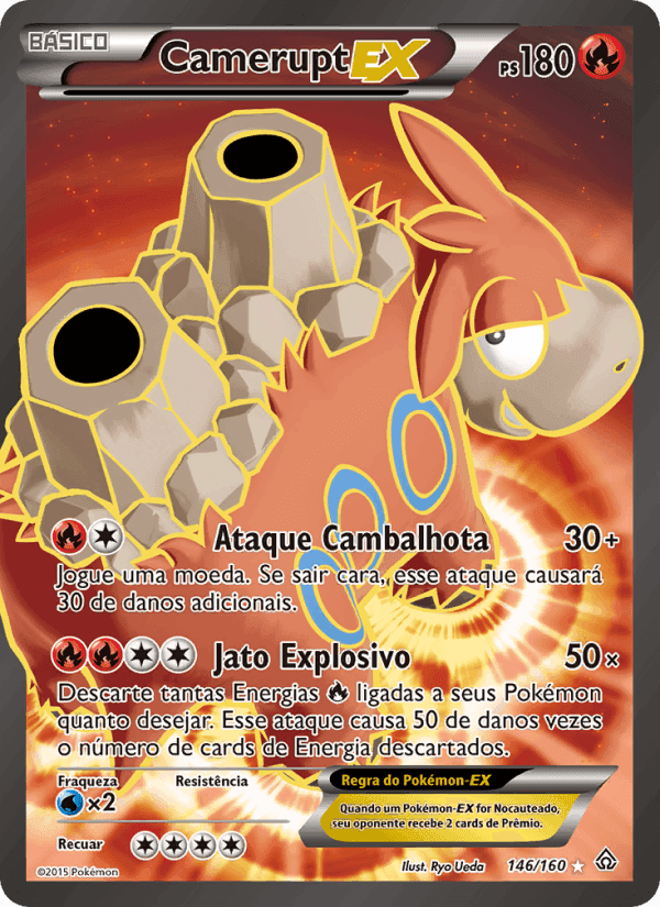 Camerupt EX, card 146 from Conflito Primitivo