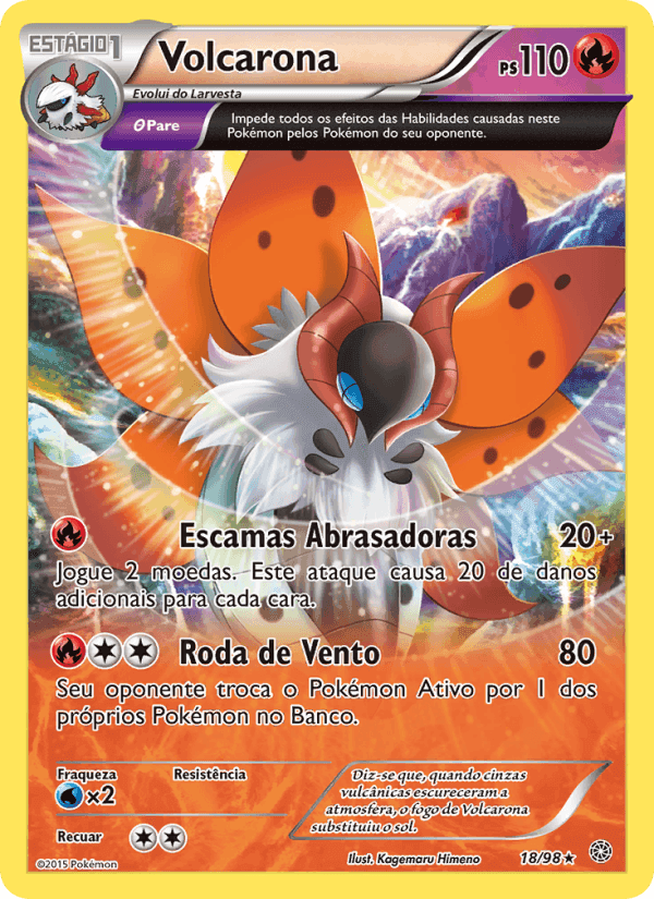 Volcarona, carta 18 di Origens Ancestrais