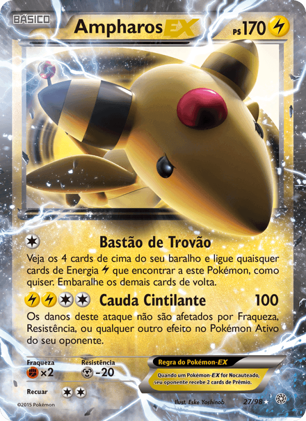 Ampharos EX, carta 27 de Origens Ancestrais