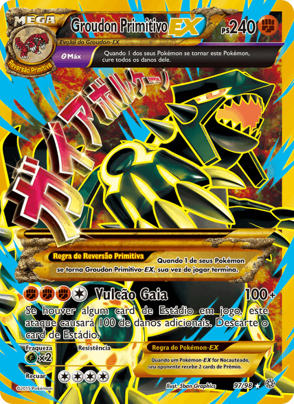Groudon Primitivo EX, carta 97 de Origens Ancestrais