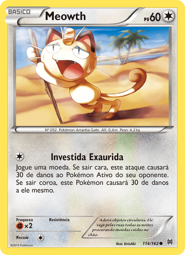 Meowth, carta 114 de Turbo Revolução