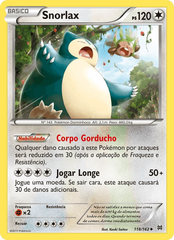 Snorlax, carta 118 de Turbo Revolução