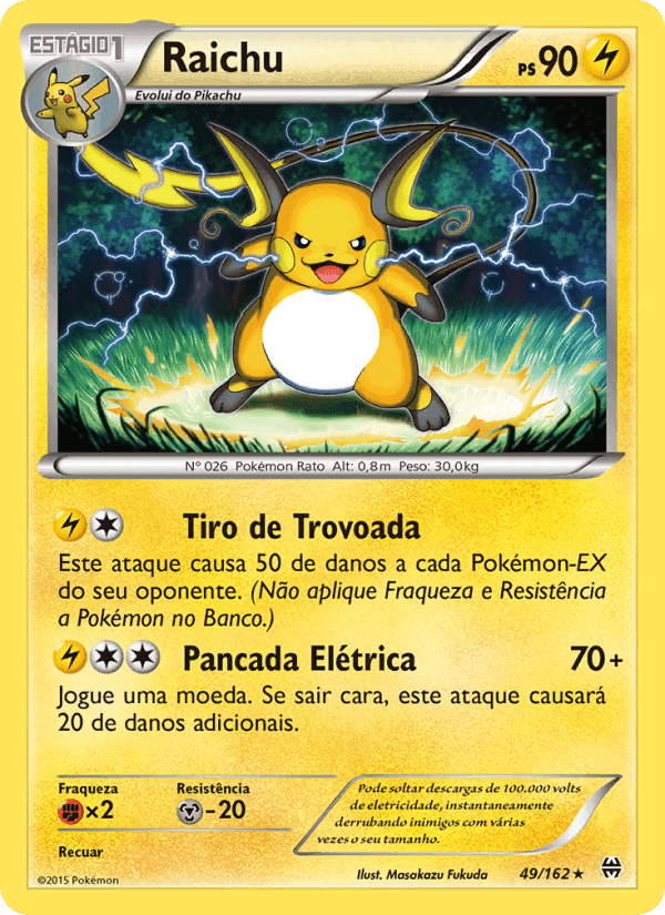 Raichu, carta 49 de Turbo Revolução