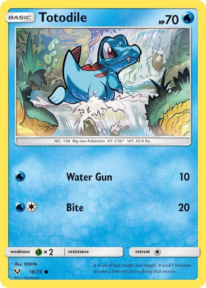 Totodile, carta 18 di Shining Legends
