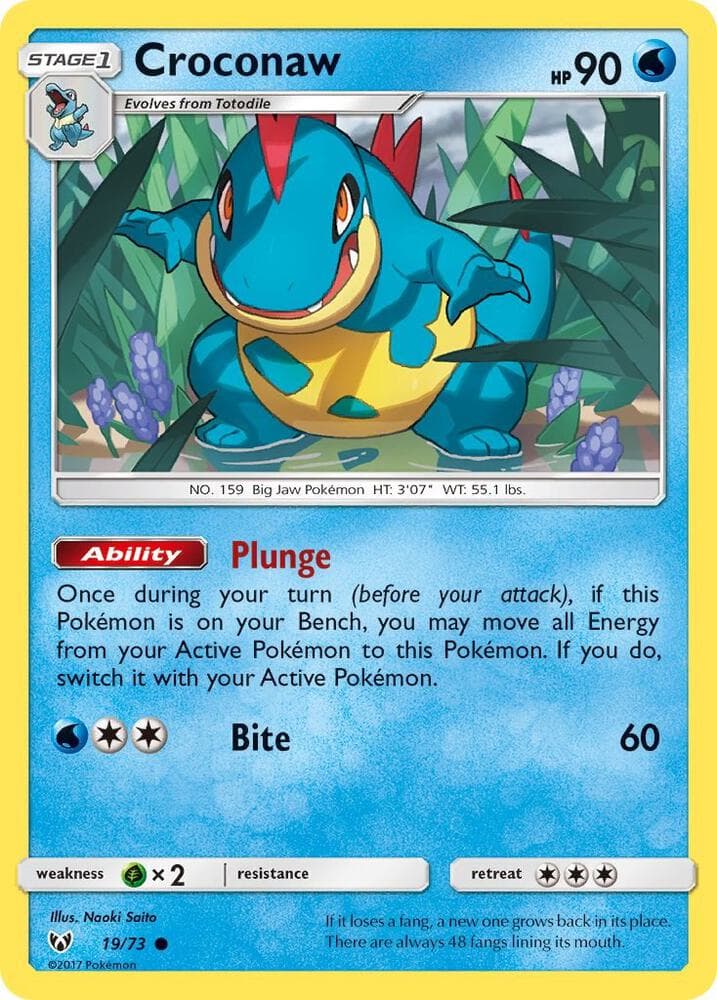 Croconaw, card 19 from Shining Legends