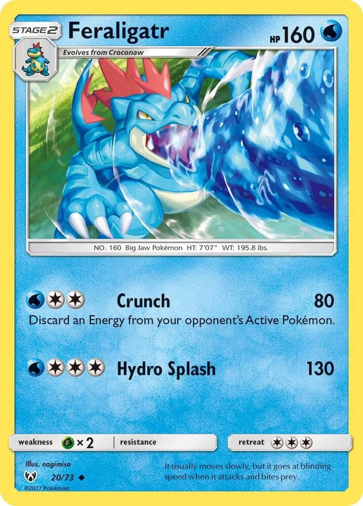 Feraligatr, card 20 from Shining Legends