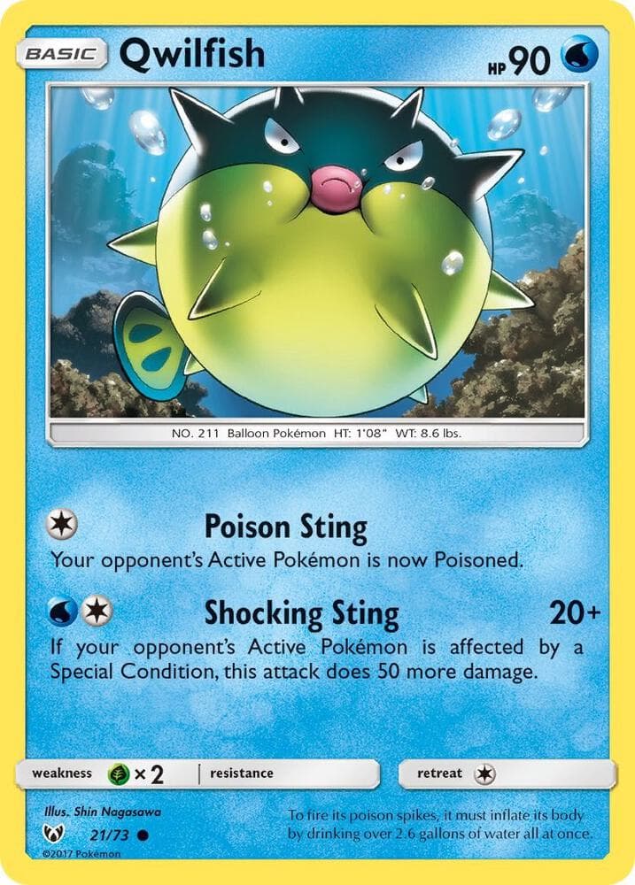 Qwilfish, carta 21 di Shining Legends