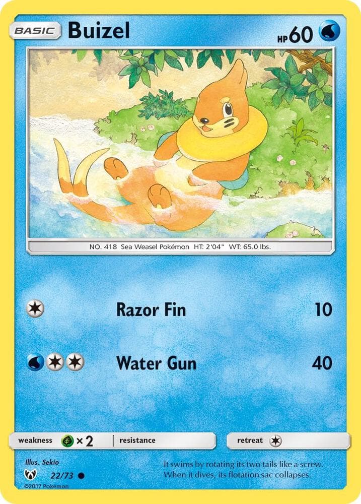 Buizel, card 22 from Shining Legends
