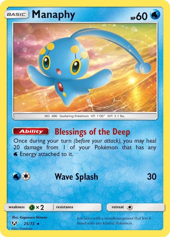 Manaphy, card 25 from Shining Legends