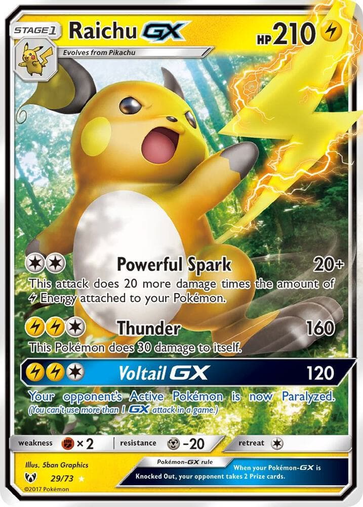 Raichu GX, card 29 from Shining Legends