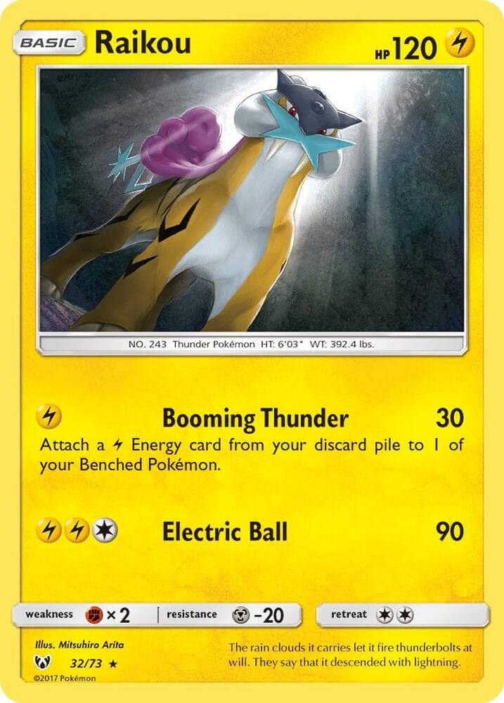 Raikou, carte 32 de Légendes Brillantes