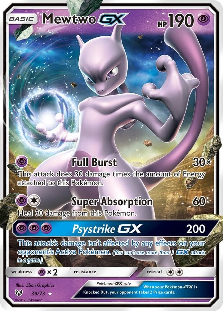 Mewtwo GX, carte 39 de Légendes Brillantes