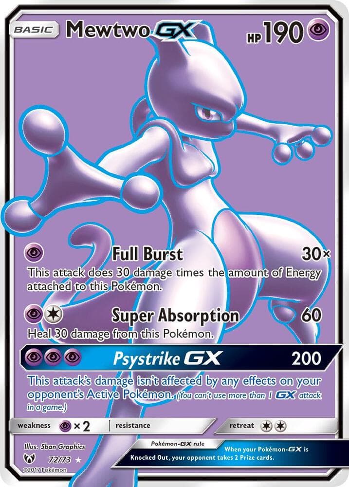 Mewtwo GX, card 72 from Shining Legends