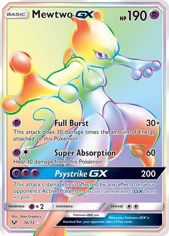 Mewtwo GX, card 76 from Shining Legends